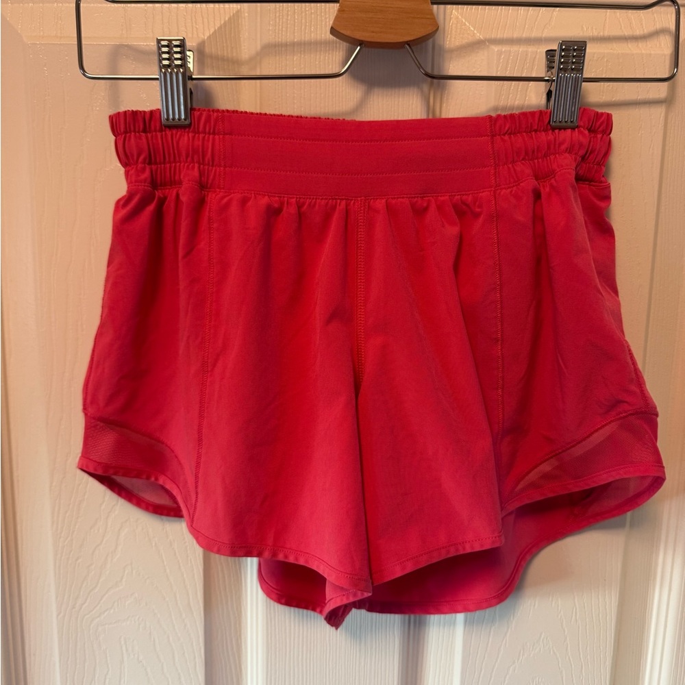 lululemon athletica Vibrant Coral Red Athletic Shorts